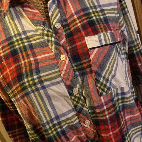AERIE plaid flannel button down shirt size women’s extra small - Picture 4 of 10